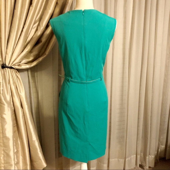 Shoshanna Green Belted Sheath Dress - Picture 2 of 4